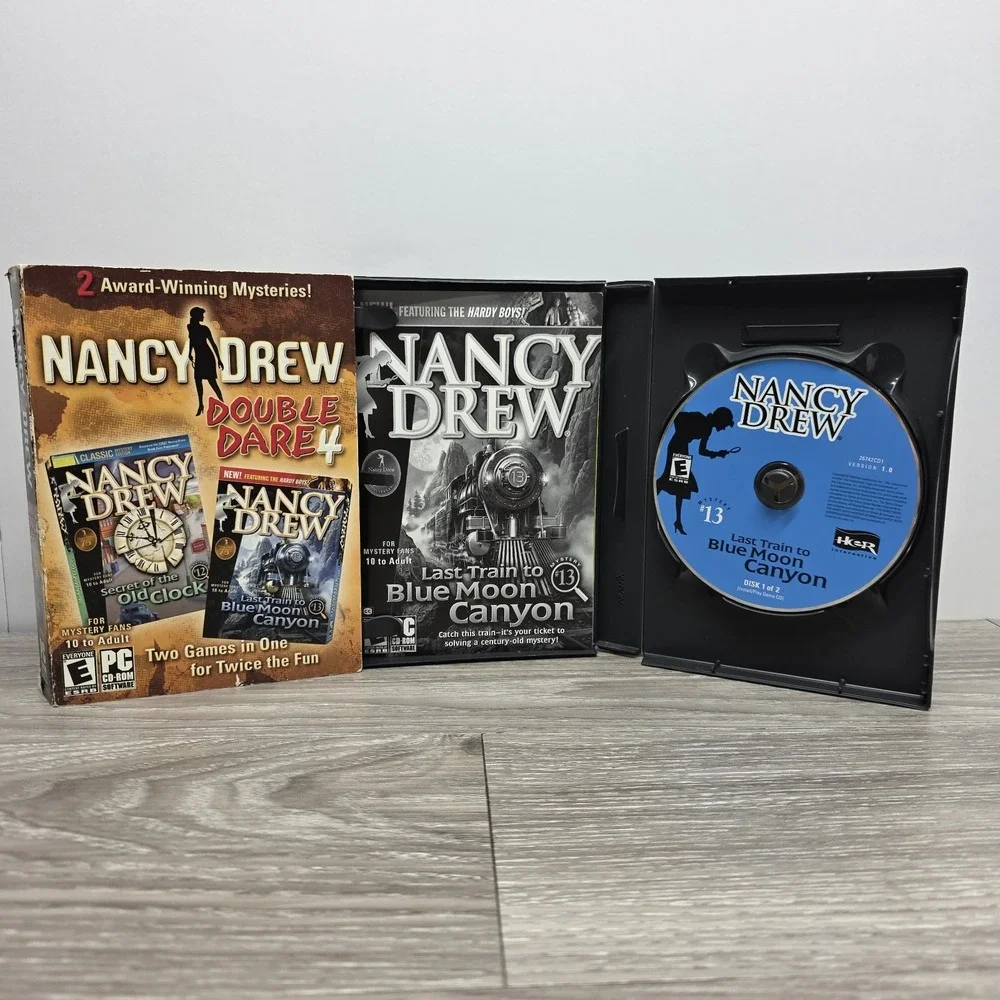 Nancy Drew Double Dare 4 PC Game Secret Old Clock Last Train Blue Moon Canyon